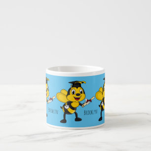 Happy cartoon bee graduation espresso cup
