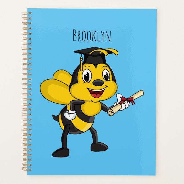 Happy cartoon bee graduation  planner (Front)