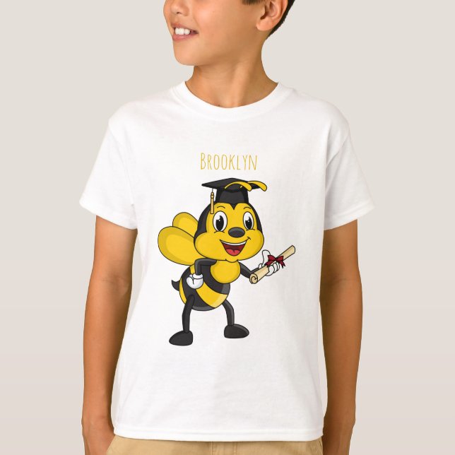 Happy cartoon bee graduation T-Shirt (Front)