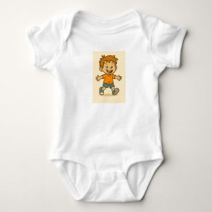 Happy Cartoon Boy Walking Baby Bodysuit