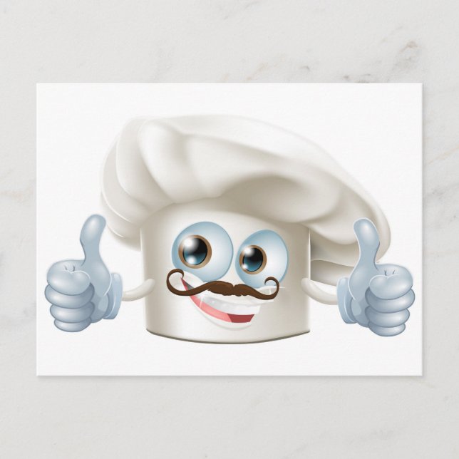 Happy cartoon chef character postcard (Front)