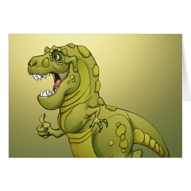 Happy Cartoon Dinosaur Giving the Thumbs Up! (Front Horizontal)