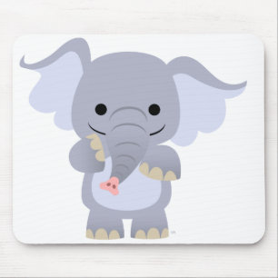 Happy Cartoon Elephant Mousepad