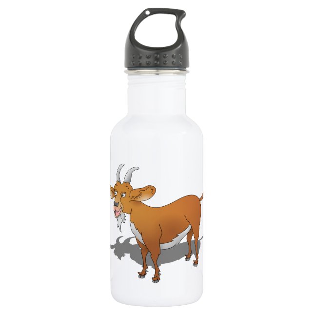 Happy cartoon goat 532 ml water bottle (Front)