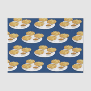 Happy Cartoon Latkes Apple Sauce Sour Cream Tissue Paper