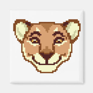 Happy Cartoon Lioness émoticon Magnet