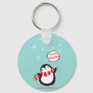 Happy Cartoon Penguin Keychain