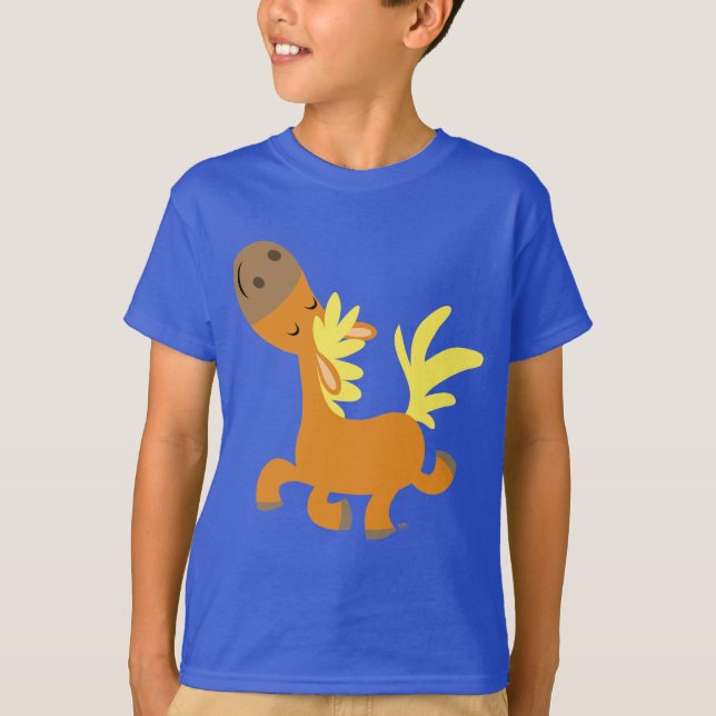 Happy Cartoon Pony Kids T-shirt (Front)