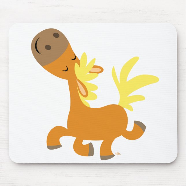 Happy Cartoon Pony T-shirt Mouse Pad (Front)