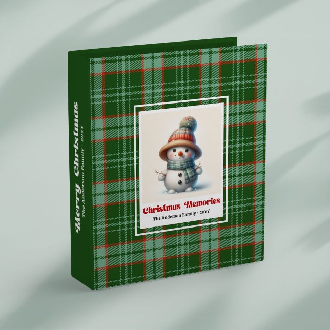 Happy cartoon snowman holiday scrapbook personaliz binder (Happy cartoon snowman holiday scrapbook personalized)