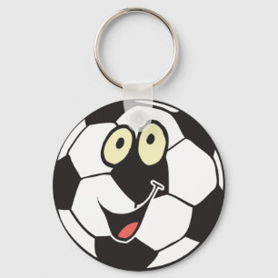 happy cartoon soccer ball keychain