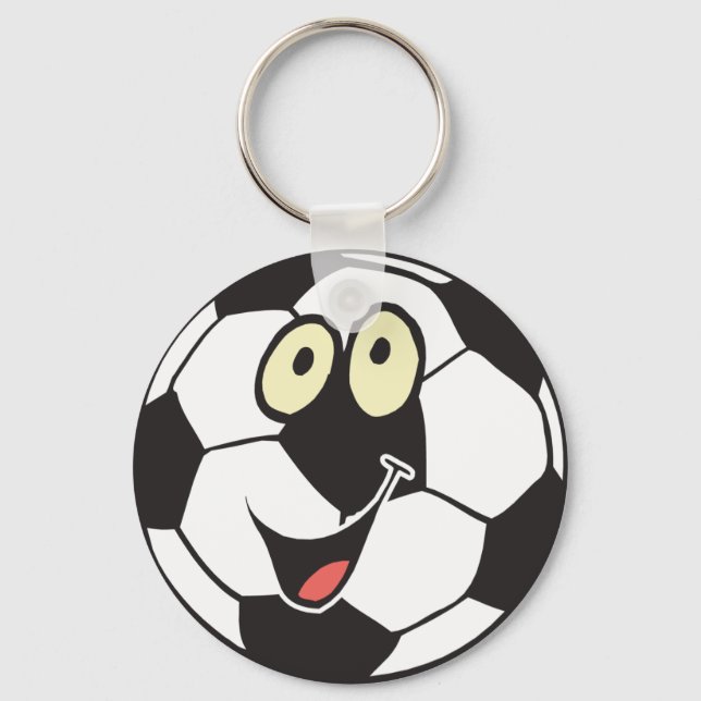 happy cartoon soccer ball keychain (Front)