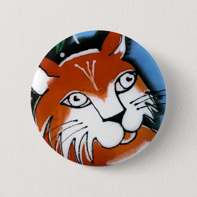 Happy Cat 2 Inch Round Button (Front)