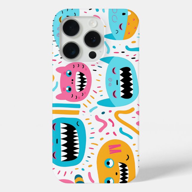 Happy cat and monster faces Case-Mate iPhone case (Back)