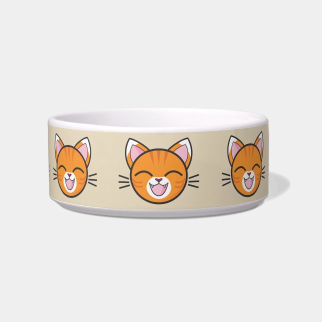 happy cat cat food bowl (Front)