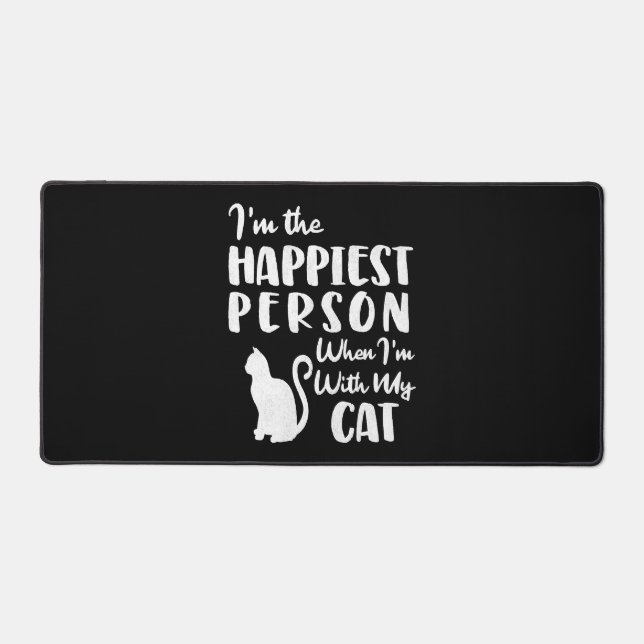 Happy Cat Cats Make Me Happy Desk Mat (Front)