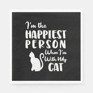 Happy Cat Cats Make Me Happy Napkin