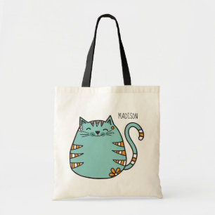 Happy Cat custom name tote bags