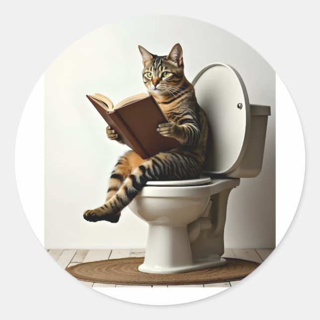 Happy Cat: Cute Kitten Design for Cat Lovers Classic Round Sticker (Front)