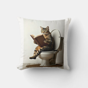 Happy Cat: Cute Kitten Design for Cat Lovers Throw Pillow
