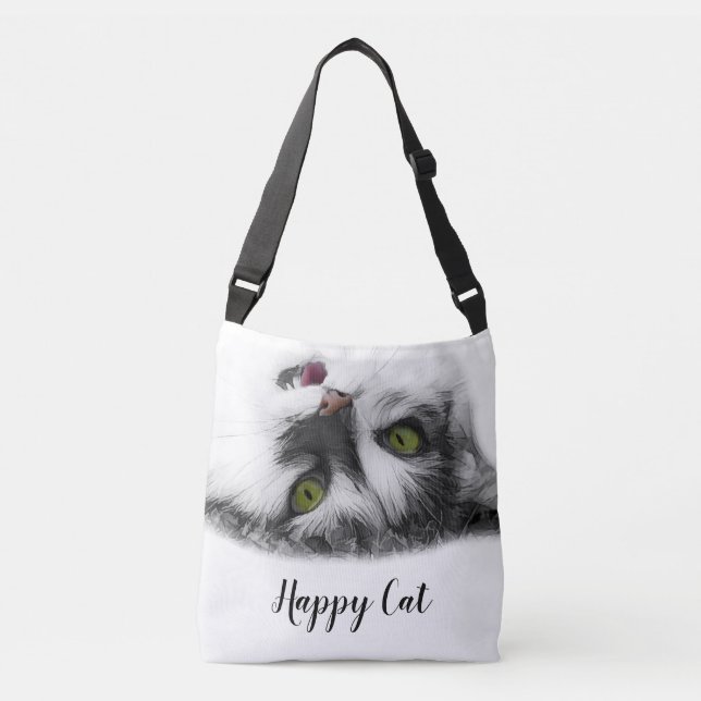 Happy Cat elegant customizable Crossbody Bag (Front)