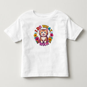 Happy Cat Floral Garden Cute Kids Everyday✨ Toddler T-shirt