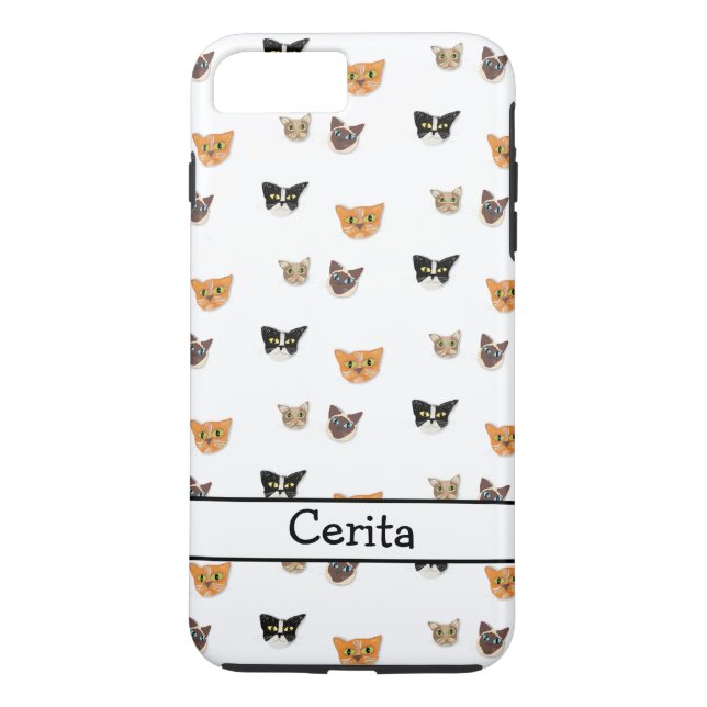 Happy Cat Heads - Pattern Case-Mate iPhone Case (Back)