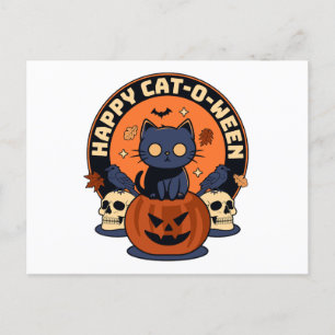 Happy Cat-O-Ween Postcard