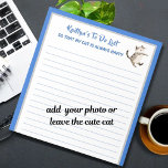 Happy Cat or Photo Personalized To Do Planner  Notepad<br><div class="desc">Happy Cat Personalized Planner Simple Modern To Do List / Planner Notepad And, you are cheered on by the wonderful Happy Cat (or your own photo) -- to give you just that added incentive and lots of love along the way (and perhaps a few smiles also). Any design questions or...</div>
