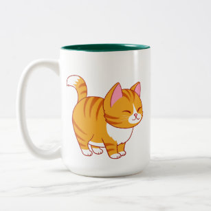 Happy Cat Orange Tabby Two-Tone Coffee Mug