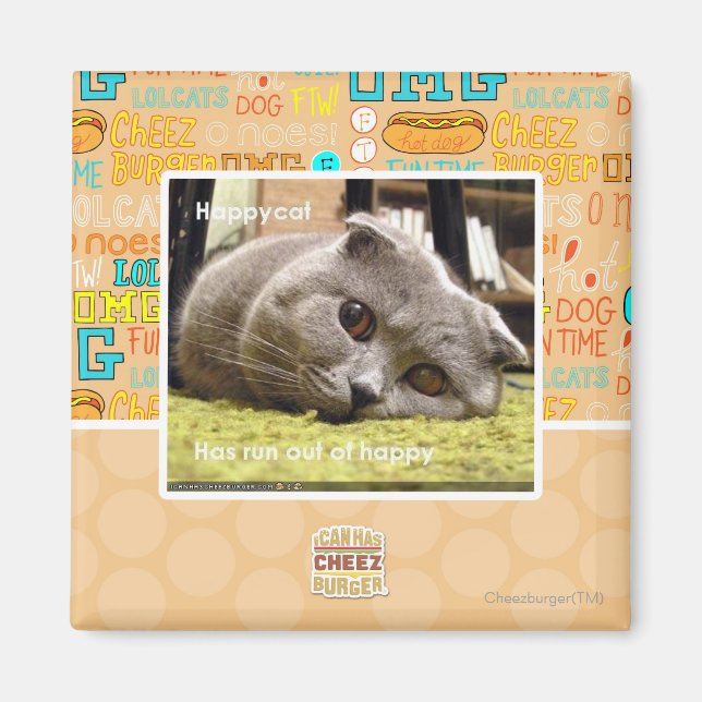 Happy cat, out of happy magnet (Front)