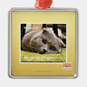 Happy cat, out of happy metal ornament