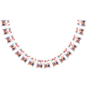 Happy Cat Party Cartoon Drawing - Happy Birthday Bunting Flags