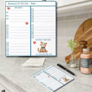 Happy Cat Personalized Planner To Do List Notepad