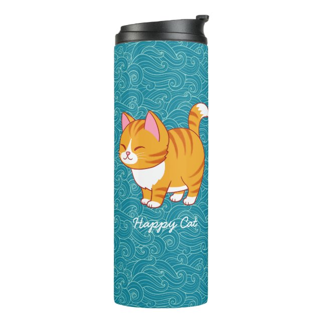 Happy Cat Personalized  Thermal Tumbler (Rotated Left)