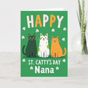 Happy Cat St Pattys Day Nana Card