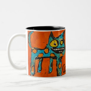 Happy Cat Two-Tone Coffee Mug