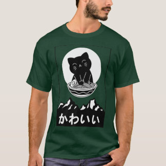 Happy Cat With Ramen  T-Shirt