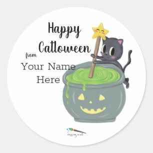 Happy Catloween   Halloween Cat Sticker