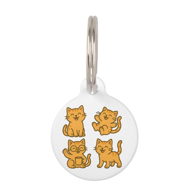 Happy Cats – Cartoon Cheer Collection Pet Tag (Front)
