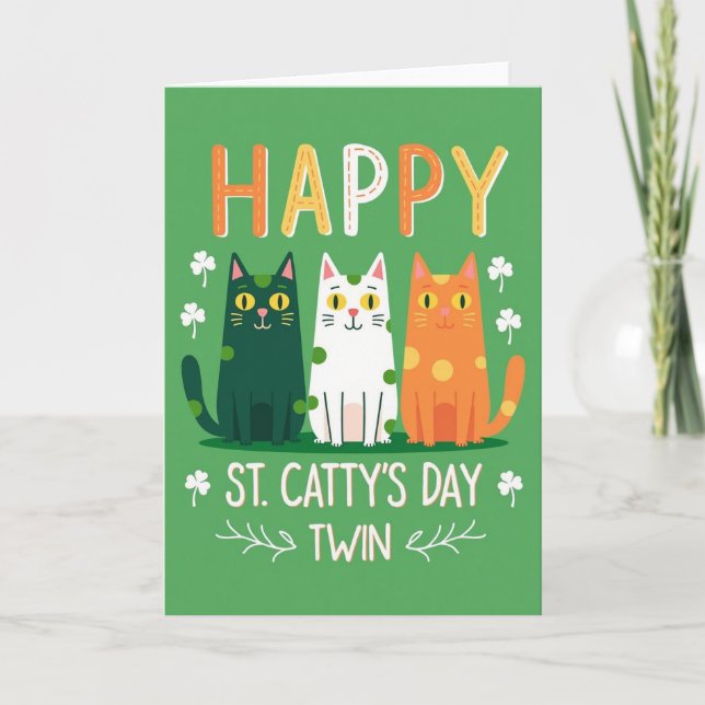 Happy Cats Glitter Texture Card (Front)