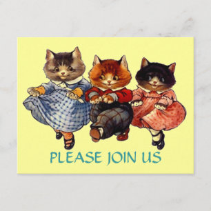 Happy Cats Line Dancing Dance Party Invitation