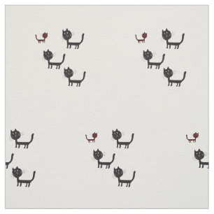 Happy Cats Lyhography Design Fabric