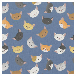 Happy Cats Pattern Fabric