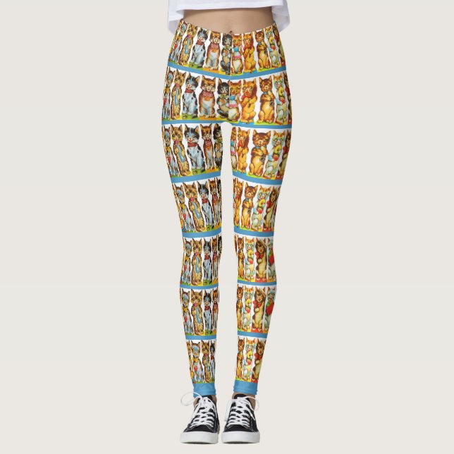happy cats print leggings (Front)