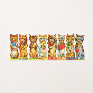 happy cats print yoga mat