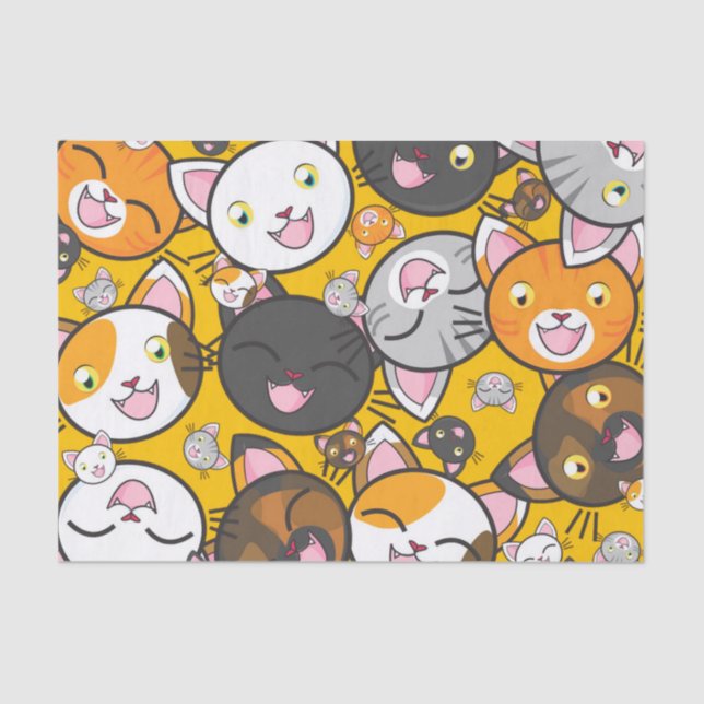 happy cats tissue paper (Front)