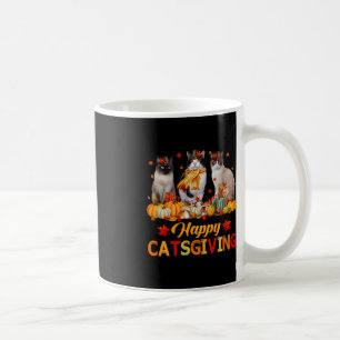 Happy Catsgiving Siamese Cat Autumn Fall Vibes Tha Coffee Mug