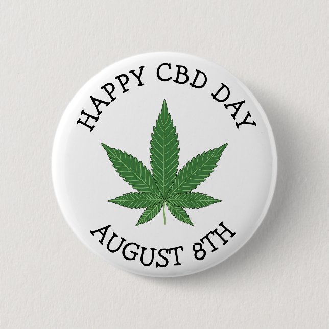 Happy CBD Day Funny Holidays 2 Inch Round Button (Front)