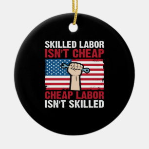 Happy Celebrate Labour Day Festival 2025 Classic- Ceramic Ornament